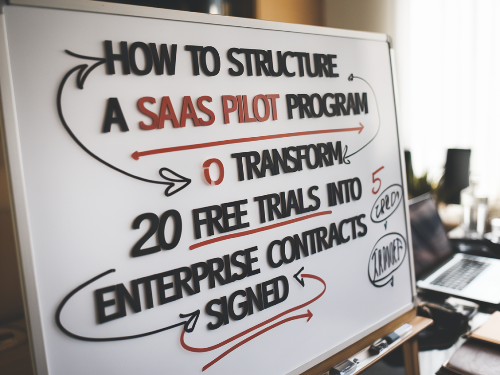 Comment structurer un programme pilote saas pour transformer 20 essais gratuits en 5 contrats enterprise signés